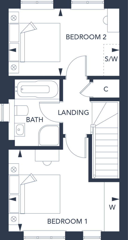 The Clifton Floor Plan-first floor