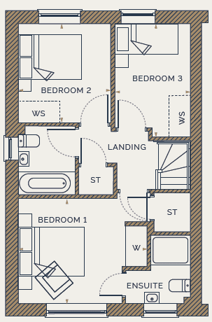 The Alkham floor plan - first floor - The Fairways