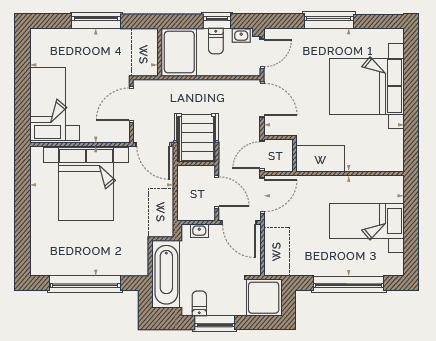 The Chilham frist floor floor plan - the fairways