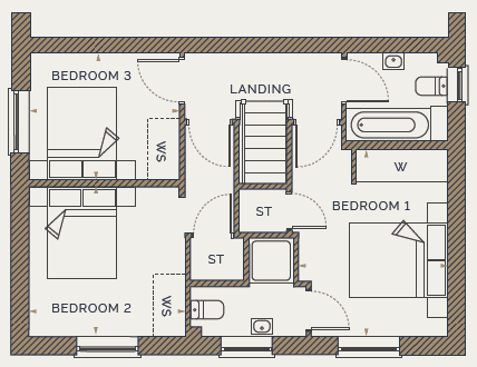 The Hadlow V2 floorplan - first foor