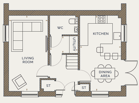 The Hadlow V2 - ground floor floor plan