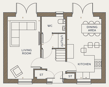 The Hadlow v1 floor plan - ground floor