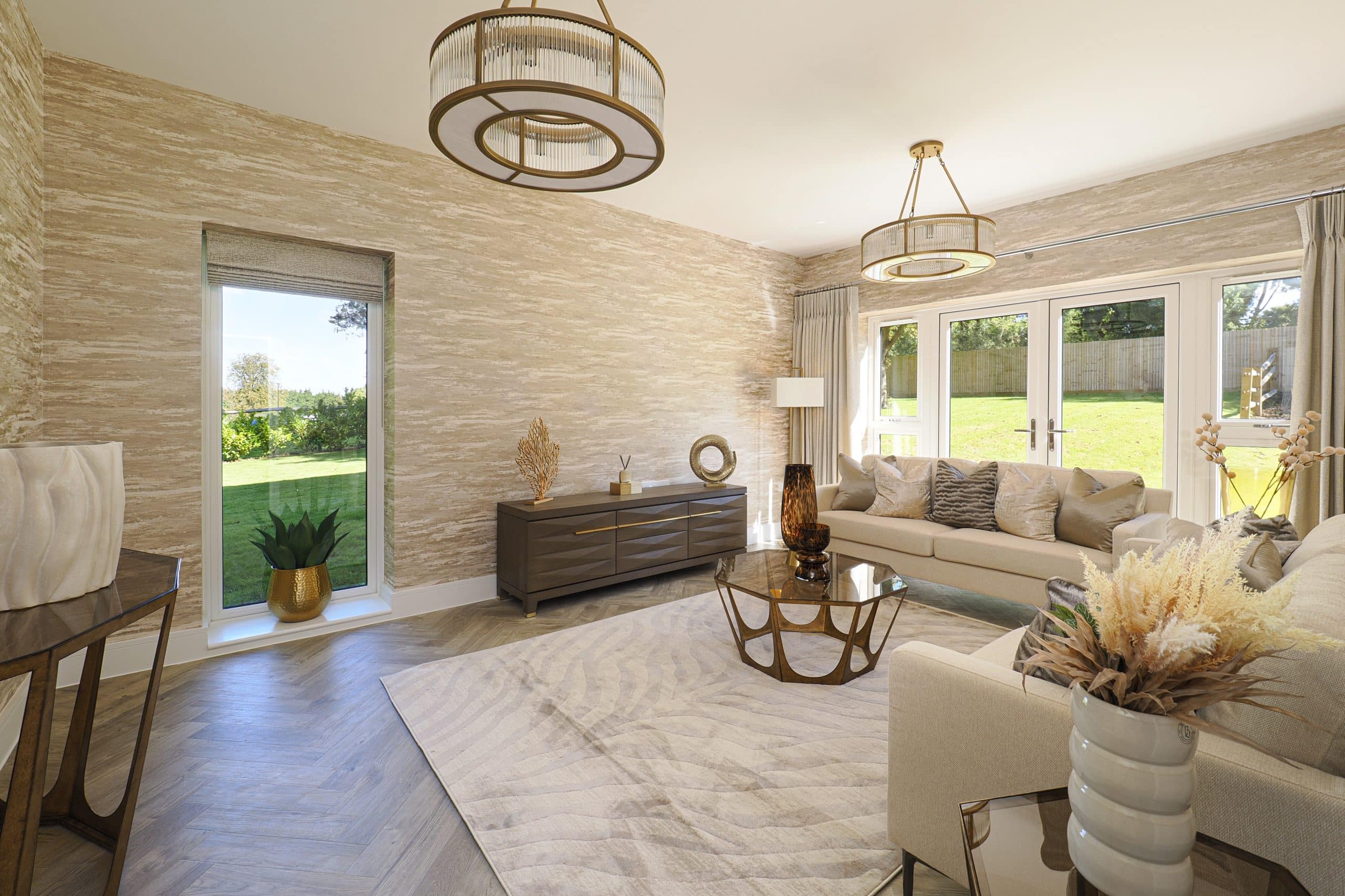 The living room in Broadstone House at East Brook Park.