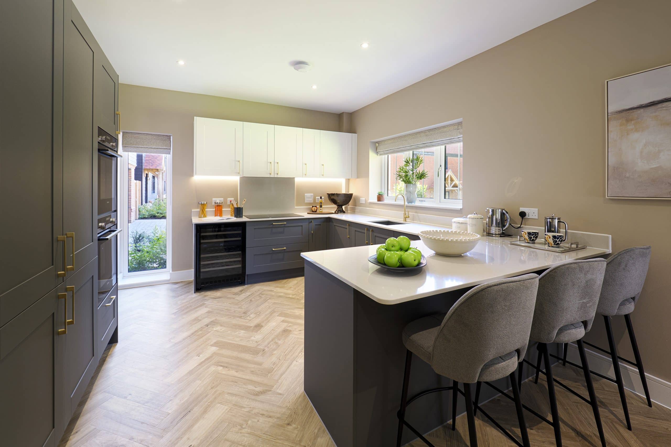 Kitchen area in Broadstone House at Eastbrook Park.