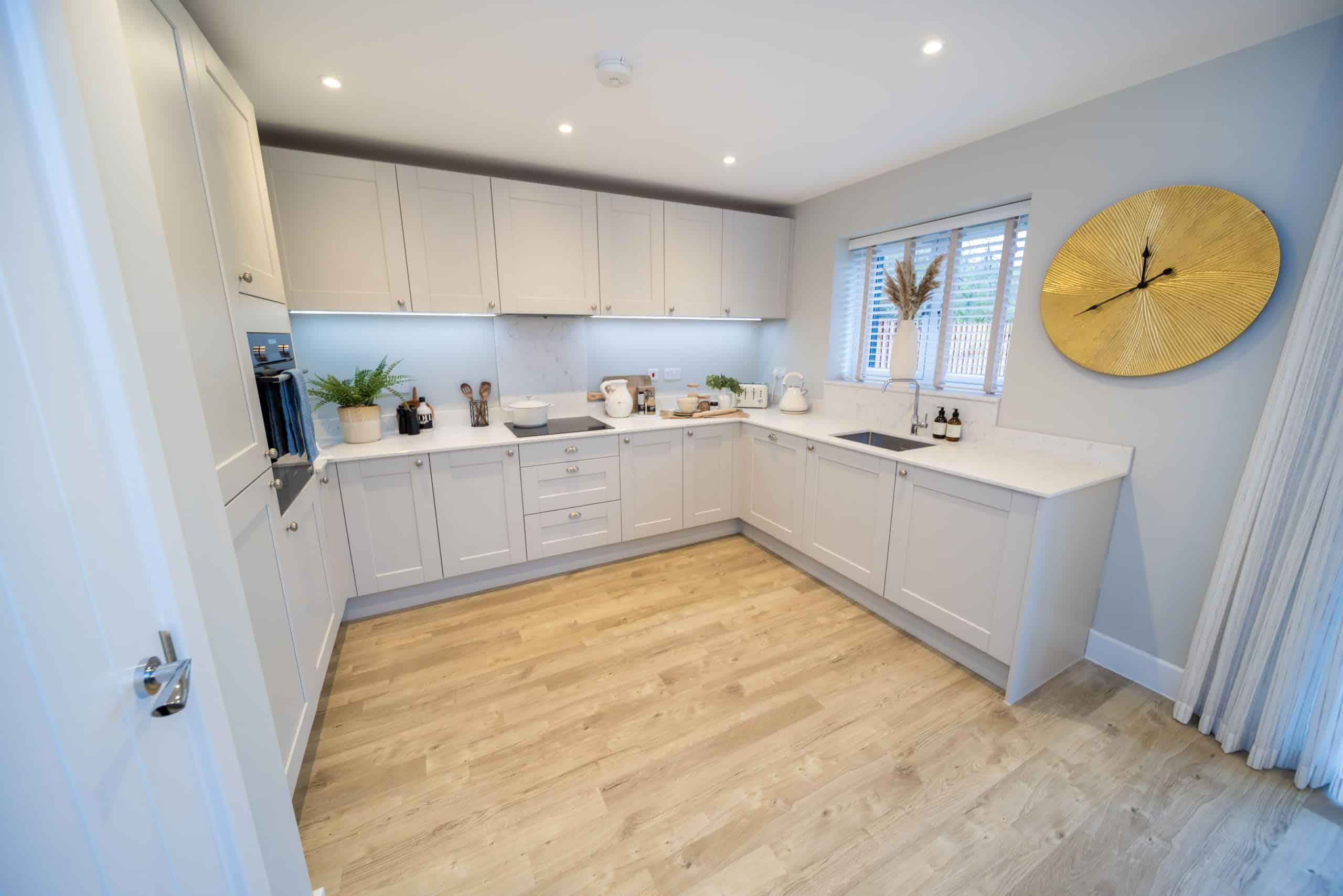 Kitchen in the show home of The Barns at Wye.