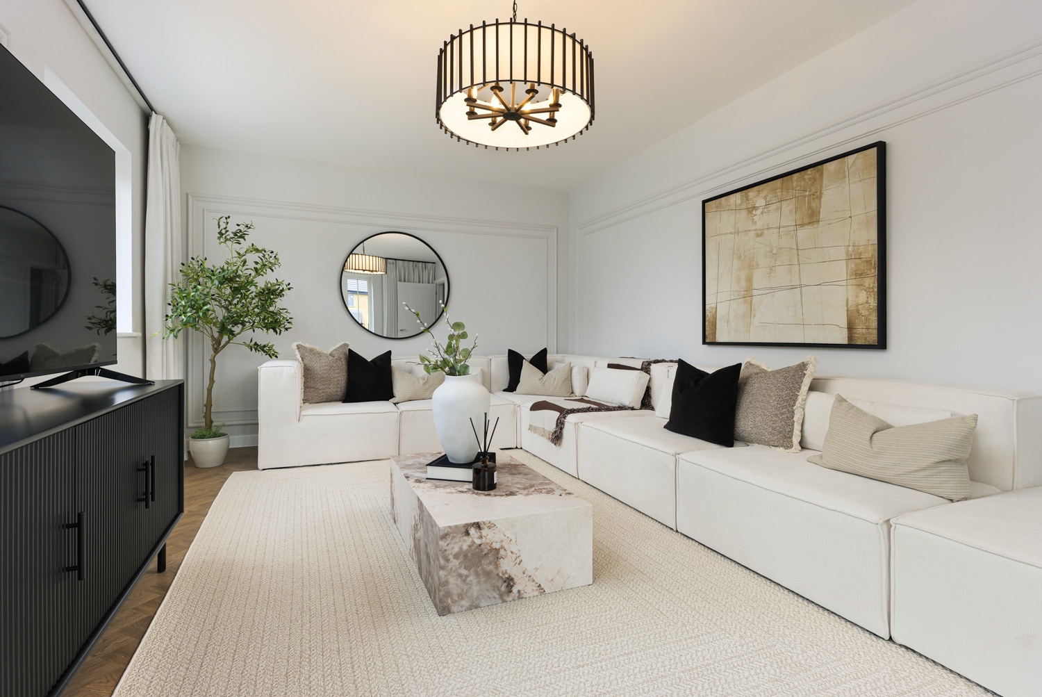 The living room in the Thurnham house at Grovehurst Gate.