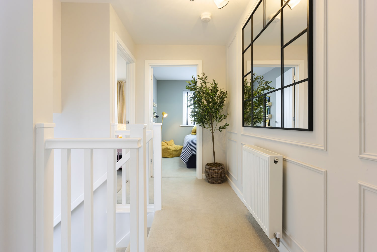 Upstairs hallway in the Thurnham house at Grovehurst Gate.