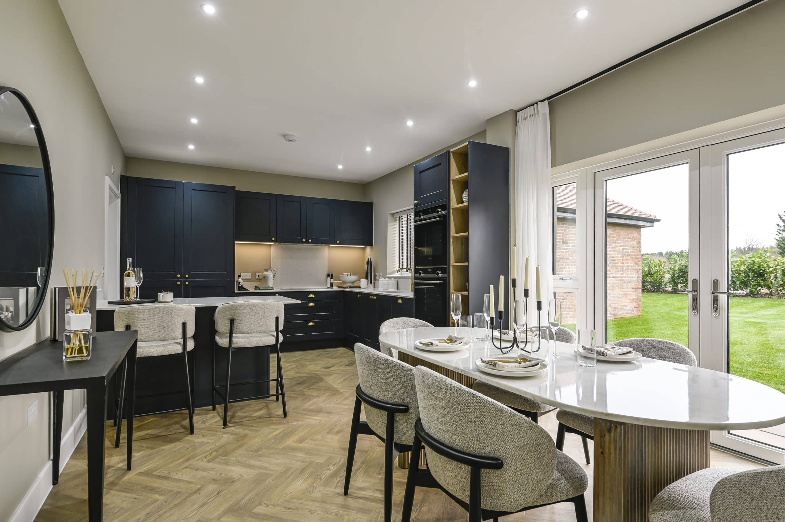 The kitchen/dining area in The Brasted at The Fairways.