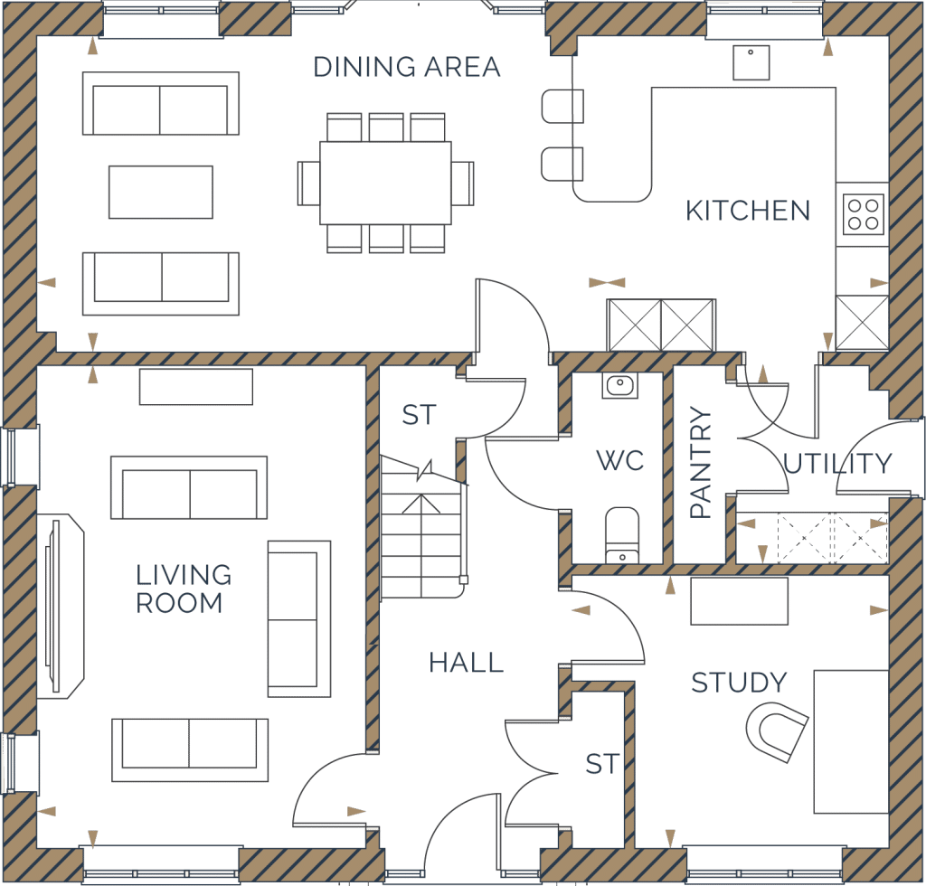 Camberley House Ground Floor WO garage and door